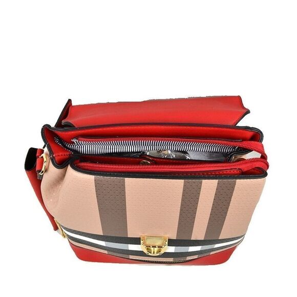 2N1 Poppy Faux Leather Flap Backpack/Crossbody/Shoulder Handbag with Wallet Set - Picture 3 of 8